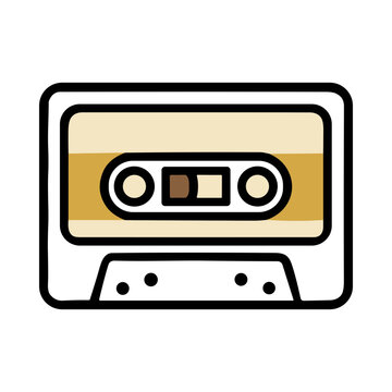 Retro cassette tape for audio recording and playback with nostalgic appeal