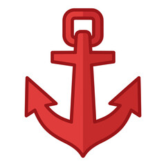 Red anchor icon isolated on transparent background © riva