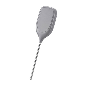 Simple soil pH meter with gray handle and metal probe
