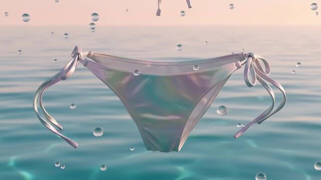 High resolution stock video footage of bikini floating above water 1080p showing abstract micro structural details and textures with professional motion details