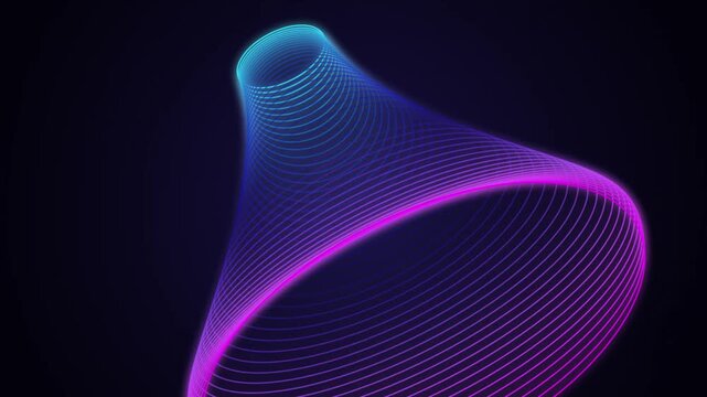Neon Circular Motion Graphics Background Featuring Pulsing Blue and Magenta Gradient Light Rings