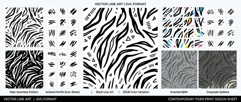 Abstract Animal Print Vector Patterns and Motifs