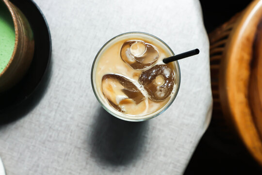 iced coffee , iced latte coffee or iced macha coffee