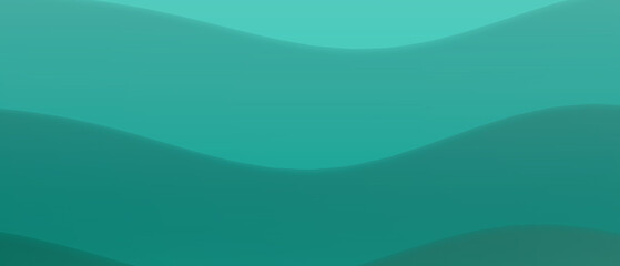 Abstract green wave background, minimalist fluid teal layers with smooth flowing landscape curves, calming nature themed graphic design wallpaper © Master_BG