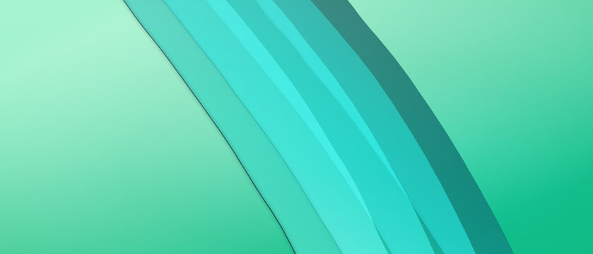 Abstract green curved stripes vector background design element