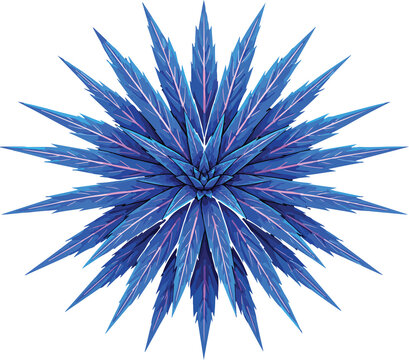 Stylized Blue Succulent Plant Top View Vector Illustration Isolated