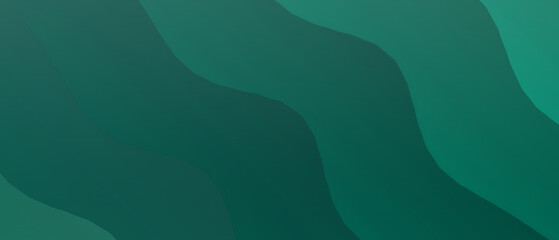 Abstract green wave layers background, smooth fluid design elements with gradient shades, modern minimal artistic digital wallpaper © Master_BG