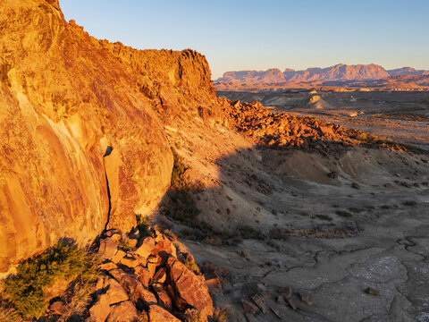 Chisos Mountain Range and rocky desert landscape