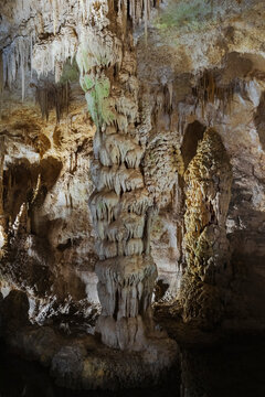 Cave formations of stalactites and stalagmites New Mexico
