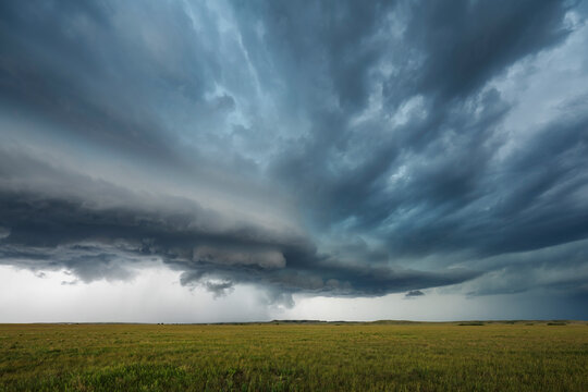Storm clouds over Great Plains near butte creek south dakota