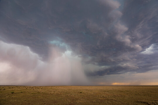 Developing High Precipitation Storm over open field