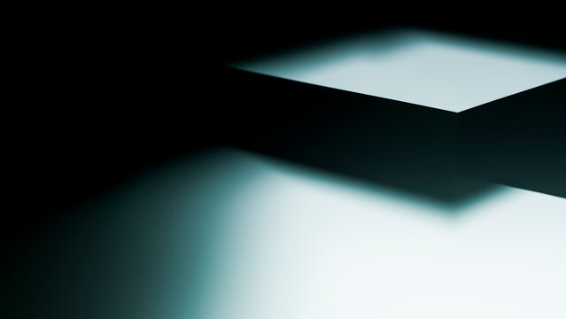 Rectangular shadow cast on light surface