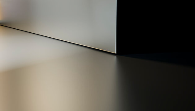 Minimalist corner with sharp shadow in modern studio