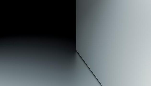Abstract corner with minimalist grey and black geometric shadow