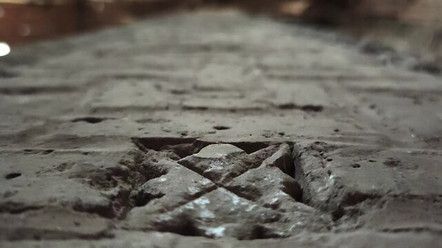 Nizam al Mulk Dome interior shows the high cupola and carved stone detail in close view.