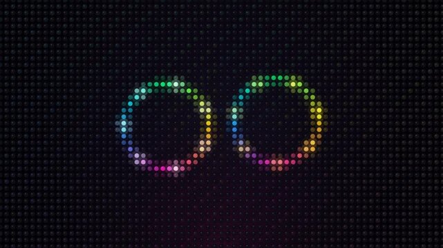 Colorful LED Dot Matrix Display Showing Infinity Symbol Design
