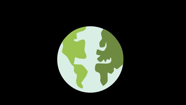 Earth globe icons animation isolated on transparent background