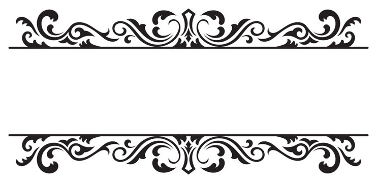 Vintage scroll lines, label frames, abstract elements.