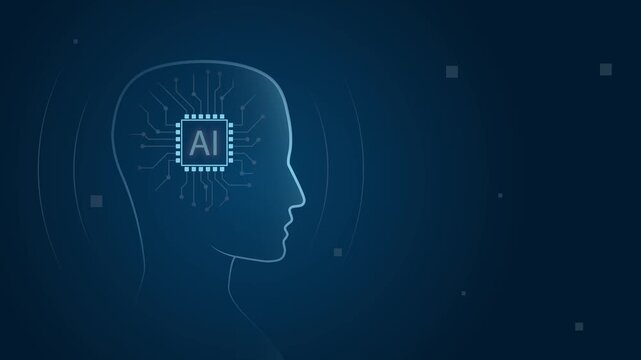 Artificial intelligence concept with a digital human head