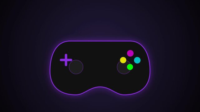 Minimalist Glowing Video Game Controller Icon Animation