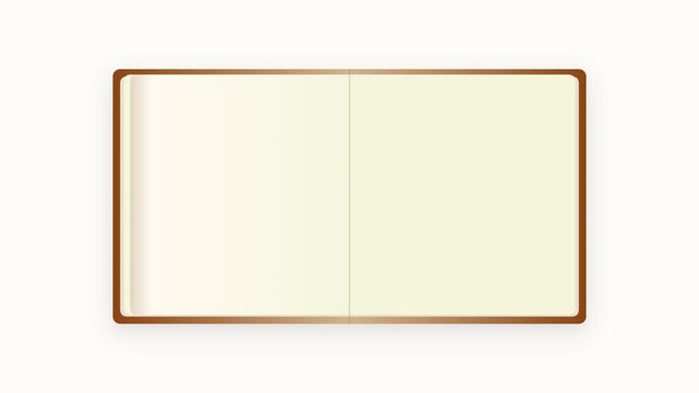 Open Book Illustration with Continuous Page Flip Animation in Cream and Tan Gradients