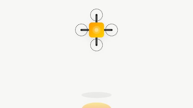 Autonomous Delivery Drone Releasing Package with Parachute Icon Animation