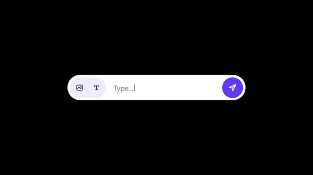 A high quality 4k animation of a digital search bar interface with a blinking text cursor isolated on a clean neutral background