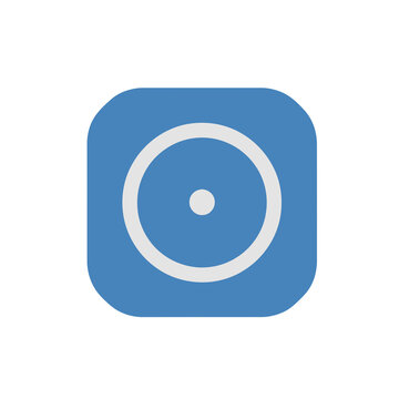 Blue rounded square icon with concentric circles