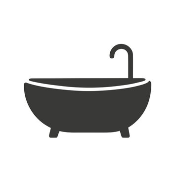 Simple bathtub icon with faucet