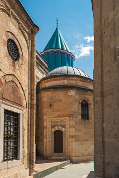 Kubbe-i Hadra of the Mevlana Museum under blue sky in Konya, Turkey
