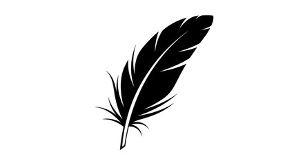 Black bird feather illustration icon © jafor
