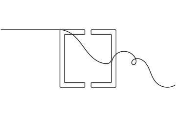 Fototapeta premium Square bracket icon sign continuous one line drawing on white background minimalist single art collection of programming developer and mathematical formulas symbol vector illustration