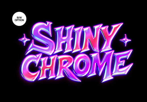 Shiny Chrome Text Effect For Poster And Social Media Design
