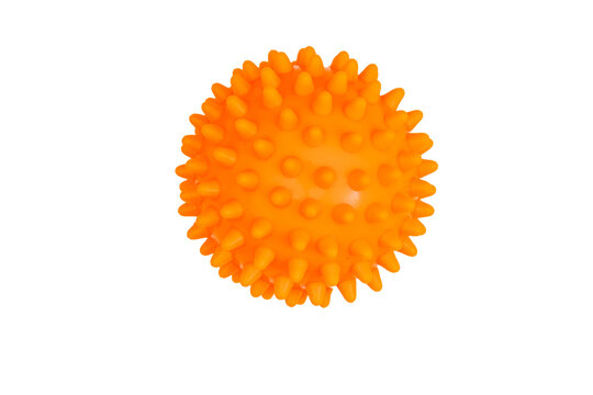 Orange Spiky Massage Ball, Isolated on Transparent Background PNG