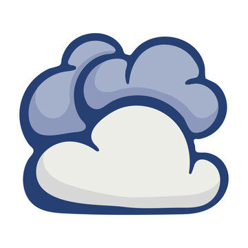 Cloud icon for weather forecast. Hand drawn doodle clipart for meteorology app, climate report and sky design