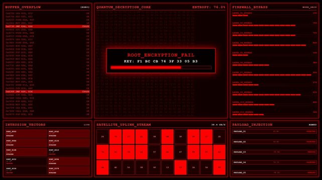 Buffer Overflow Firewall Bypass Hacker Terminal Animation.