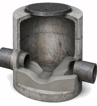 Manhole invert channel repair mortar illustration