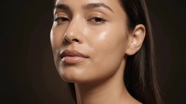 High resolution stock video footage of glowing skin revealed from shadow showing abstract micro structural details and textures with professional motion details