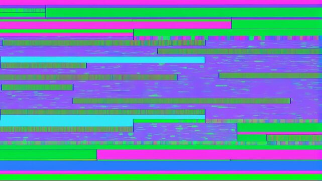 Colorful digital glitch bars shift across an abstract electronic field. Digital overlays, technology intros, and cybersecurity media.