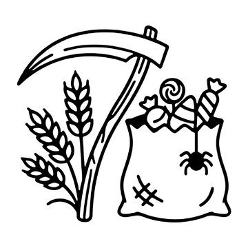 scythe halloween theme icon isolated PNG transparent