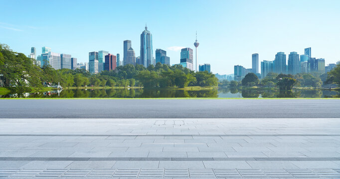 Cityscape skyline with Lake Garden view
