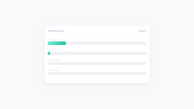 Data Management System Dashboard Icon with Smooth Glowing Green to Teal Progress Bars
