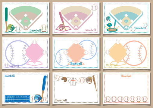 野球■野球素材のメッセージカードセット