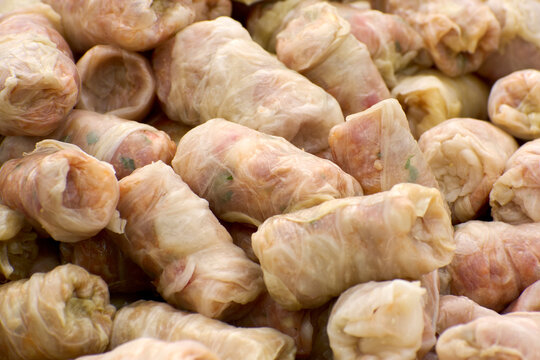 Traditional Romanian pork *sarmale* (cabbage rolls)