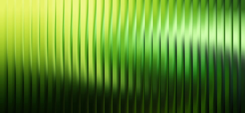 Vertical green ribbed texture with gradient light and shadow effects