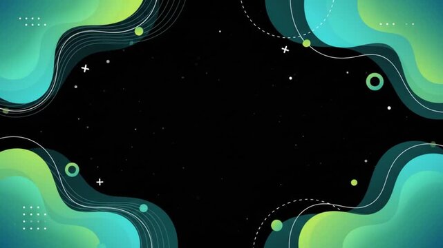 Abstract liquid wave background with geometric shapes and copy space