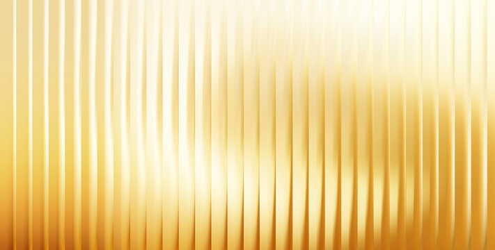 Vertical golden ribbed texture with soft light and shadow gradient