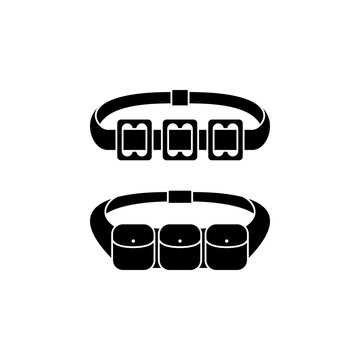 This is a minimalist vector illustration of a Diving Weight Belt icon, featuring a simple, clean, and solid glyph style. The icon can be used as a symbol, sign, or logo