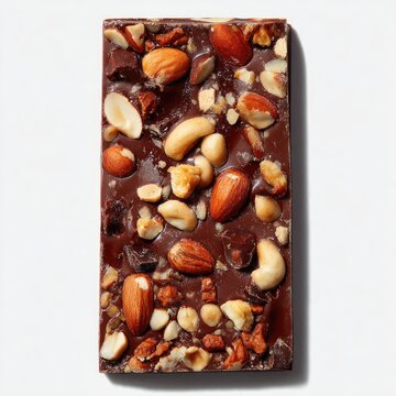 Dark chocolate bar studded with nuts