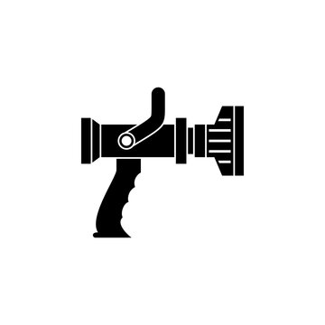 This is a minimalist vector illustration of a Nozzle Pistol Grip icon, featuring a simple, clean, and solid glyph style. The icon can be used as a symbol, sign, or logo.